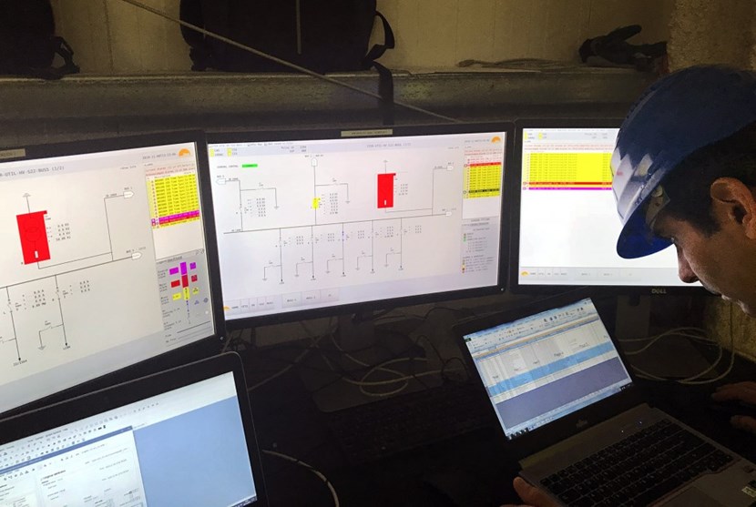 ''Commissioning starts when you switch things on and nothing works exactly as planned,'' says Anders Wallander, head of the Controls Division. This image captures the moment when the team first attempted to operate high voltage circuit breakers from the CODAC human machine interface. (Click to view larger version...)