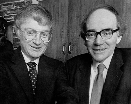 Martin Fleischmann, right, with Stanley Pons, in 1989. The team of electrochemists from the University of Utah claimed they had acheived hydrogen fusion at room temperature. Thirty years later, having invested USD 10 million in research, Google confirmed in May that they had found ''no evidence whatsoever'' in favour of cold fusion. (Click to view larger version...)
