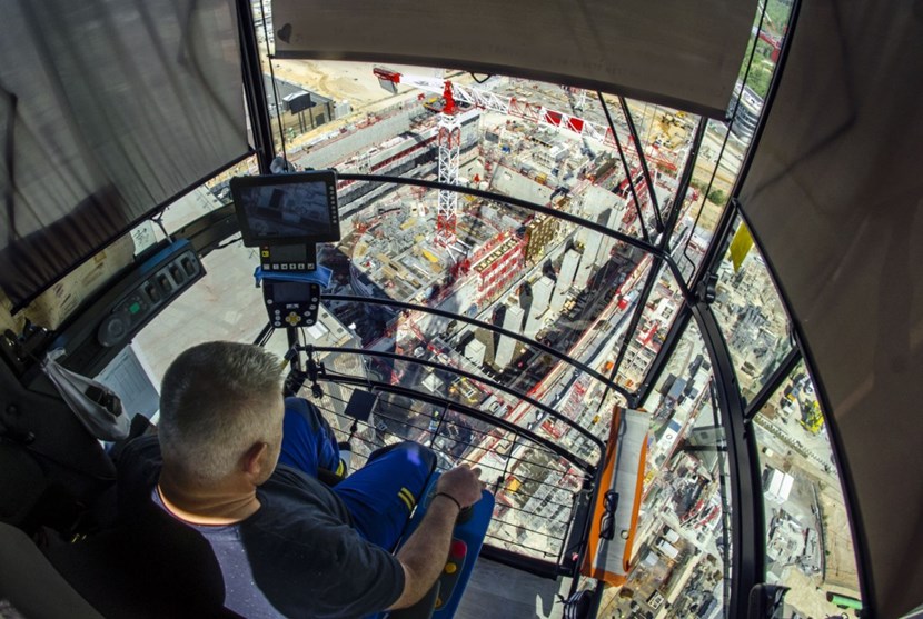 Alex Dumonteil is one of 18 crane operators working in shifts on the ITER construction site. Last week he opened his cabin (perched 80 metres above ground) to Newsline. (Click to view larger version...)