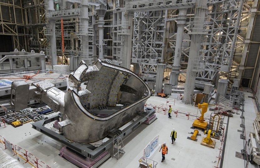 Beyond its alien shape and its awesome mission, this unique industrial object carries a strong symbolic dimension. It will stand at the core of the first 1,200-tonne pre-assembly to be installed into the assembly pit. (Click to view larger version...)