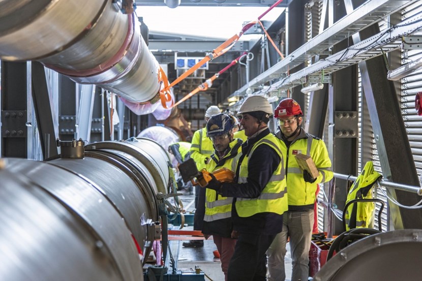 Earlier this month the teams successfully performed one of the most challenging operations of the whole cryoline installation process: the precise positioning of a 9-tonne spool designed to decouple displacements between the cryobridge and the Tokamak Building in case of a seismic event. (Click to view larger version...)